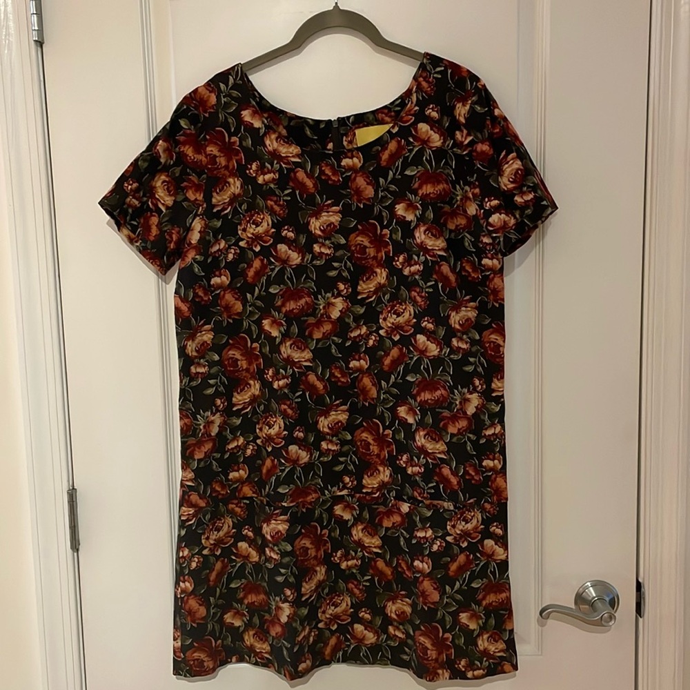 Maeve brown and red floral dress